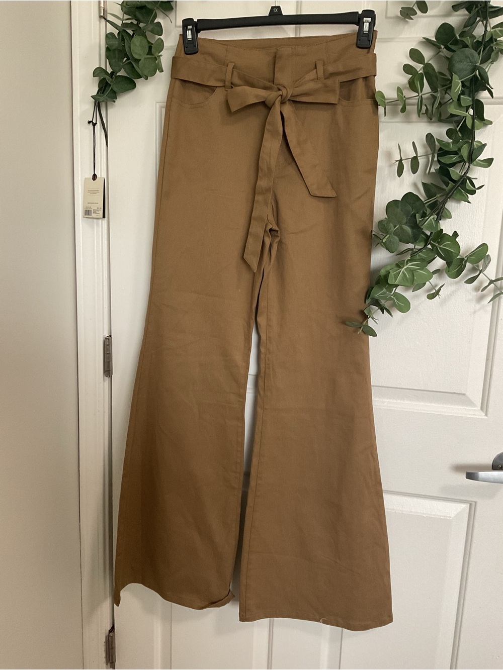 Flying Tomato Tan Tie-Waist Wide Leg Pants - Picture 2 of 7